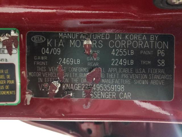 Photo 10 from auction – 2009 KIA OPTIMA LX with VIN KNAGE228495359198