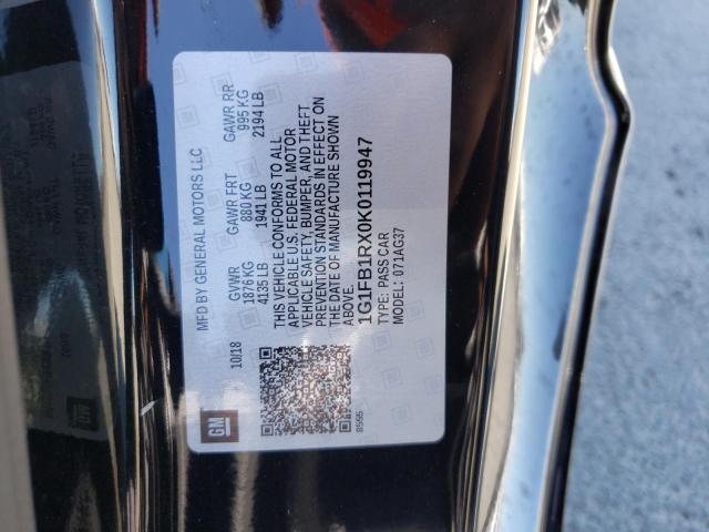Photo 10 from auction – 2019 CHEVROLET CAMARO LS with VIN 1G1FB1RX0K0119947