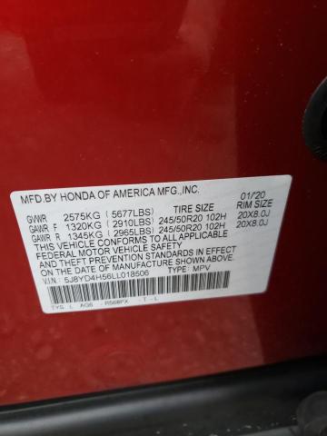 Photo 10 from auction – 2020 ACURA MDX TECHNO with VIN 5J8YD4H56LL018506