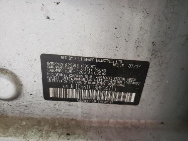 Zdjęcie 10 z aukcji – 2008 SUBARU IMPREZA 2. z VIN JF1GH61618H804713