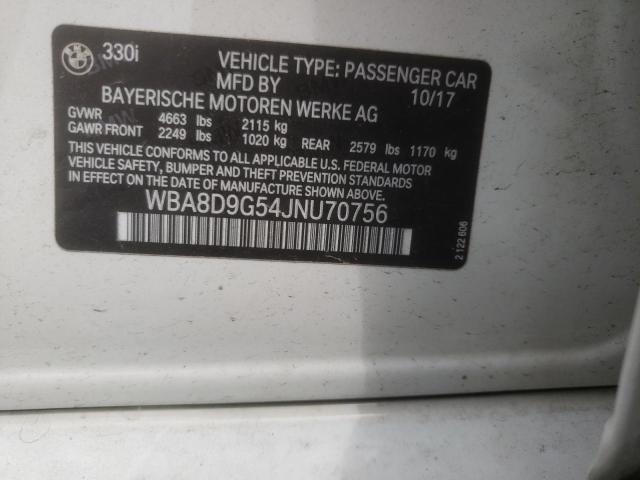 Photo 10 from auction – 2018 BMW 330 XI with VIN WBA8D9G54JNU70756