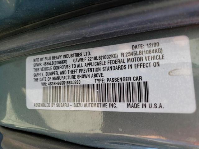 Photo 10 from auction – 2001 SUBARU LEGACY OUT with VIN 4S3BH665516640260