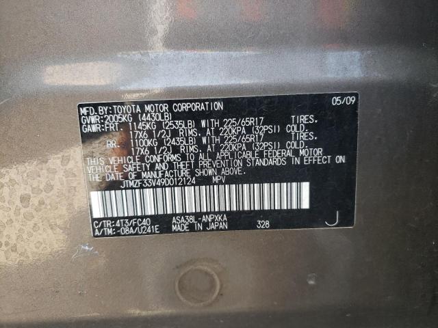 Photo 10 from auction – 2009 TOYOTA RAV4 with VIN JTMZF33V49D012124