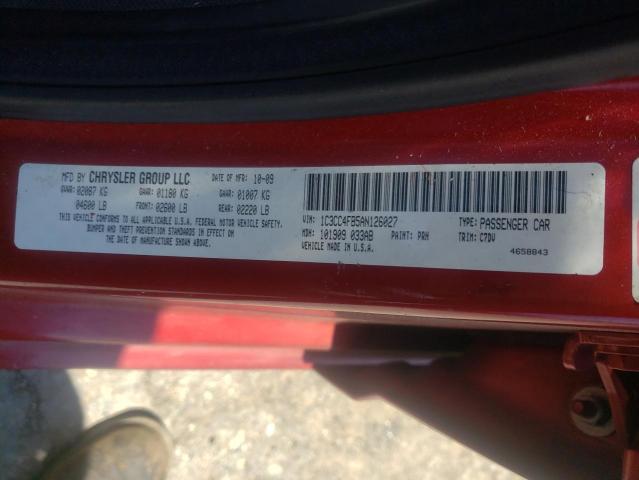Photo 10 from auction – 2010 CHRYSLER SEBRING TO with VIN 1C3CC4FB5AN126027