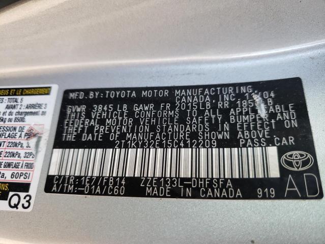 Photo 10 from auction – 2005 TOYOTA MATRIX with VIN 2T1KY32E15C412209