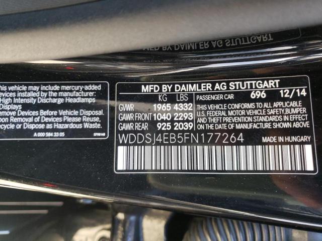 Photo 10 from auction – 2015 MERCEDES-BENZ CLA 250 with VIN WDDSJ4EB5FN177264