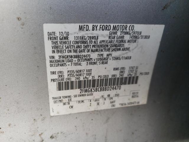 Photo 10 from auction – 2011 FORD FLEX SE with VIN 2FMGK5BC8BBD24470