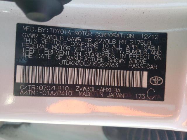 Photo 10 from auction – 2013 TOYOTA PRIUS with VIN JTDKN3DU2D5569983