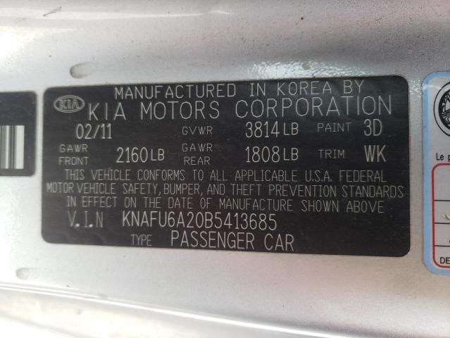 Photo 10 from auction – 2011 KIA FORTE EX with VIN KNAFU6A20B5413685