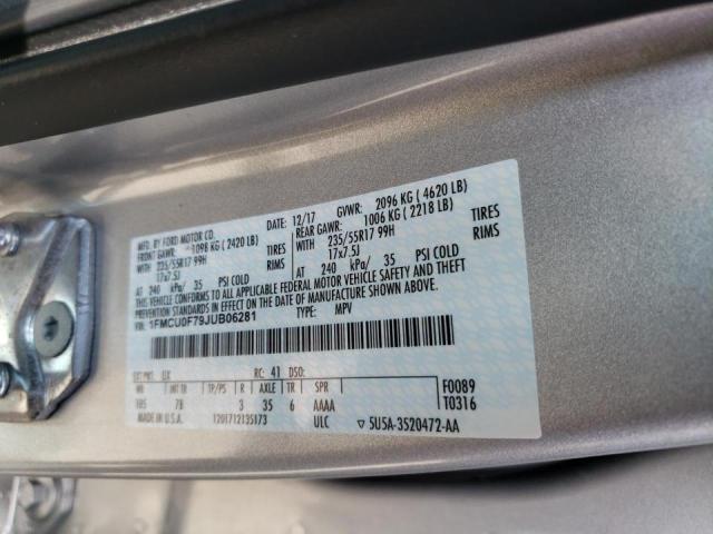 Photo 10 from auction – 2018 FORD ESCAPE S with VIN 1FMCU0F79JUB06281