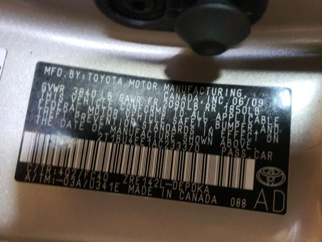 Photo 10 from auction – 2010 TOYOTA COROLLA BA with VIN 2T1BU4EE1AC233370