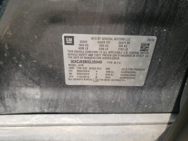 Photo 10 from auction – 2016 CHEVROLET TRAX LS with VIN 3GNCJKSB6GL280449