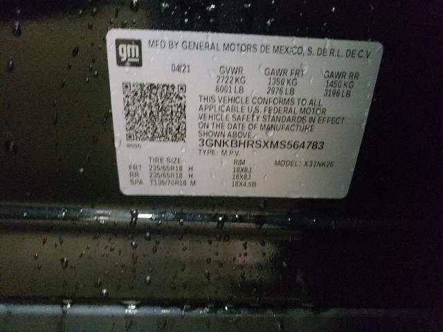 Photo 10 from auction – 2021 CHEVROLET BLAZER 2LT with VIN 3GNKBHRSXMS564783