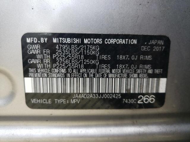 Photo 10 from auction – 2018 MITSUBISHI OUTLANDER with VIN JA4AD2A33JJ002425