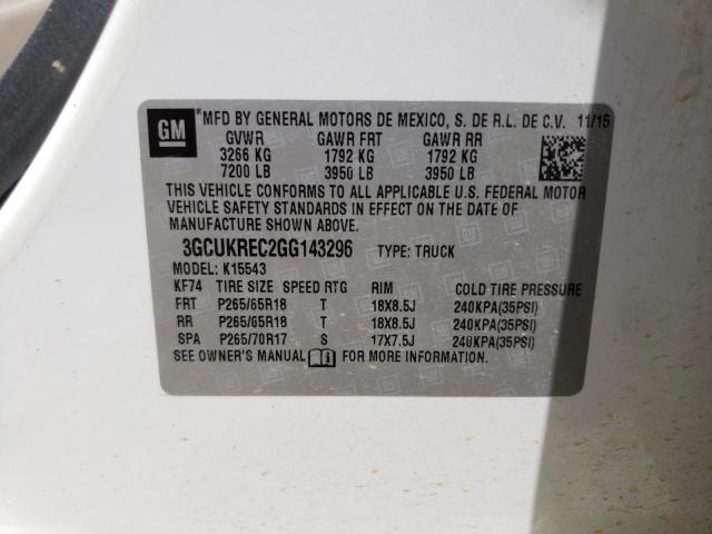 Foto 10 de la subasta – 2016 CHEVROLET SILVERADO con VIN 3GCUKREC2GG143296