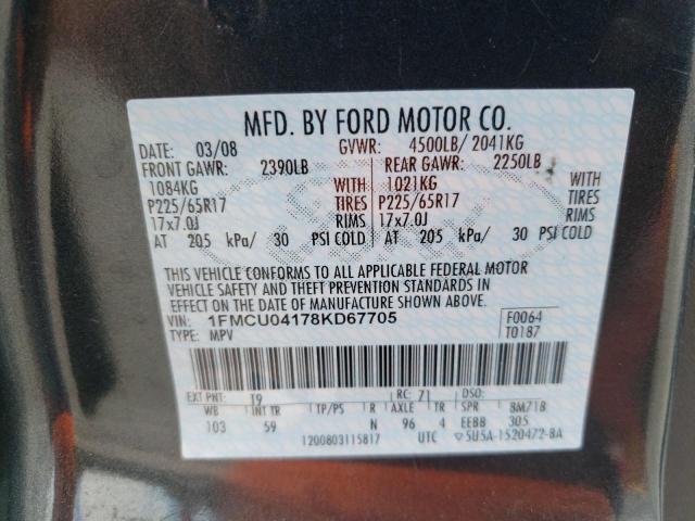 Photo 10 from auction – 2008 FORD ESCAPE LIM with VIN 1FMCU04178KD67705