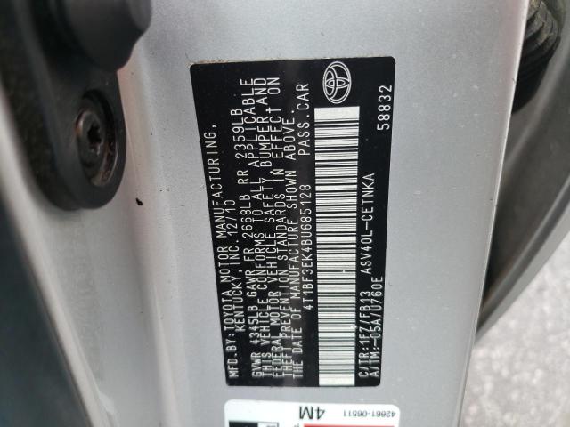 Photo 10 from auction – 2011 TOYOTA CAMRY BASE with VIN 4T1BF3EK4BU685128