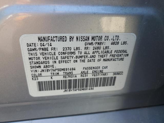 Photo 10 from auction – 2014 INFINITI Q50 BASE with VIN JN1BV7AP5EM691494
