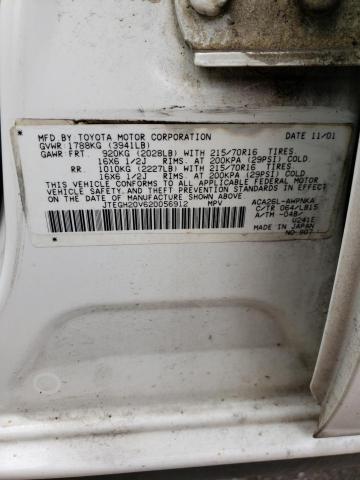 Photo 10 from auction – 2002 TOYOTA RAV4 with VIN JTEGH20V620056912