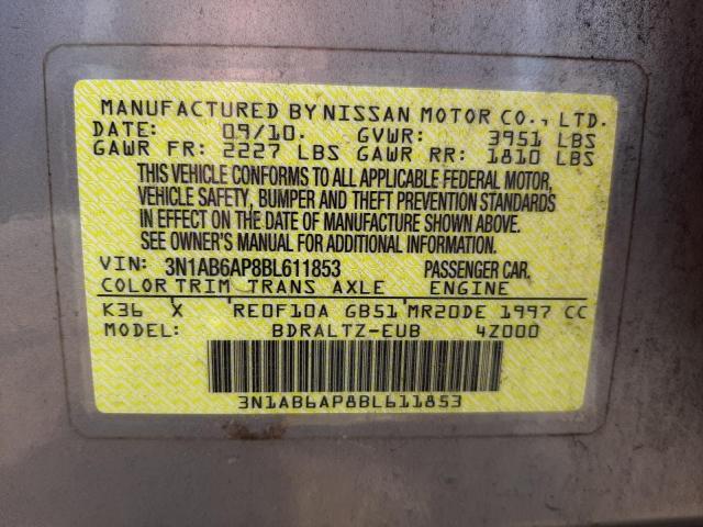 Photo 10 from auction – 2011 NISSAN SENTRA 2.0 with VIN 3N1AB6AP8BL611853