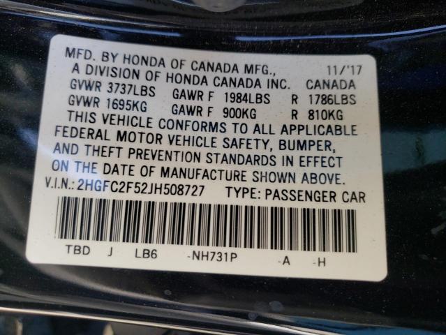 Photo 10 from auction – 2018 HONDA CIVIC LX with VIN 2HGFC2F52JH508727