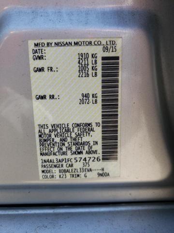 Photo 10 from auction – 2015 NISSAN ALTIMA 2.5 with VIN 1N4AL3AP1FC574726