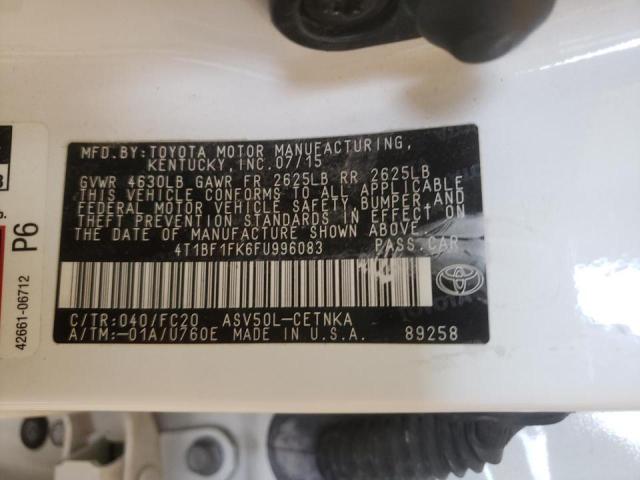 Photo 10 from auction – 2015 TOYOTA CAMRY LE with VIN 4T1BF1FK6FU996083