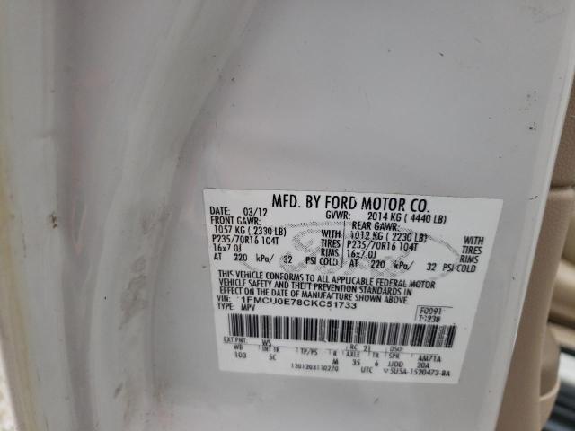 Photo 10 from auction – 2012 FORD ESCAPE LIM with VIN 1FMCU0E78CKC51733