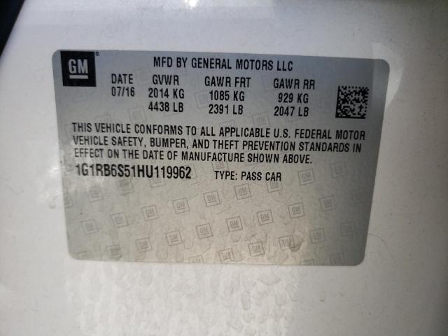 Photo 10 from auction – 2017 CHEVROLET VOLT PREMI with VIN 1G1RB6S51HU119962