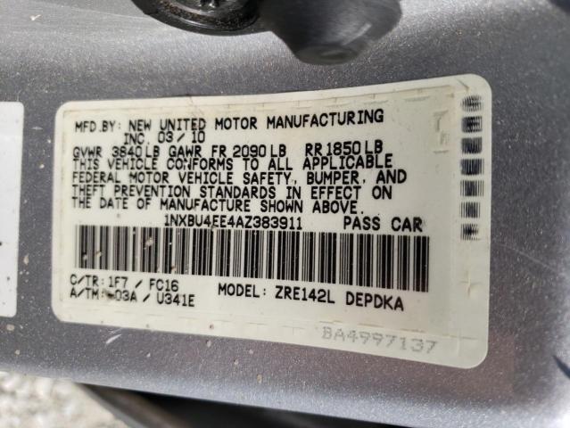 Photo 10 from auction – 2010 TOYOTA COROLLA BA with VIN 1NXBU4EE4AZ383911