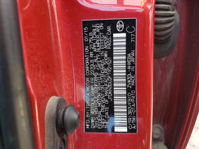 Photo 10 from auction – 2015 TOYOTA PRIUS with VIN JTDKN3DU2F1921521