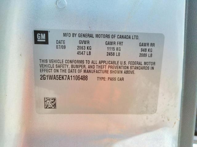 Photo 10 from auction – 2010 CHEVROLET IMPALA LS with VIN 2G1WA5EK7A1106488