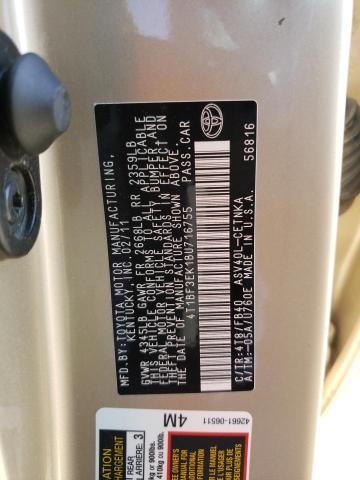 Photo 10 from auction – 2011 TOYOTA CAMRY BASE with VIN 4T1BF3EK1BU716755