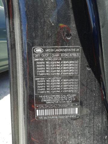 Снимка 10 от търг – 2007 LAND ROVER RANGE ROVE с VIN SALSK25427A999714