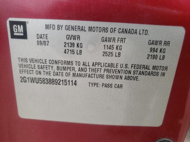 Photo 10 from auction – 2008 CHEVROLET IMPALA with VIN 2G1WU583889215114