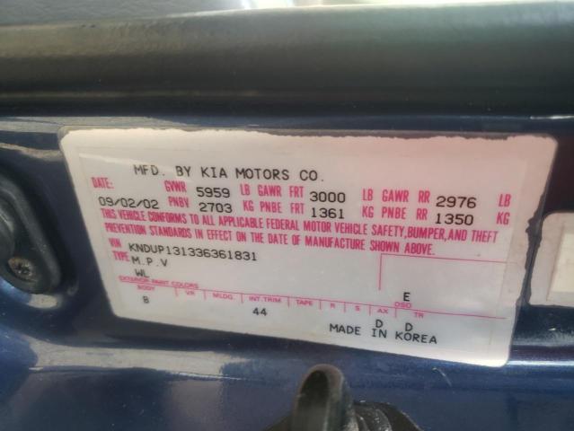 Photo 10 from auction – 2003 KIA SEDONA EX with VIN KNDUP131336361831