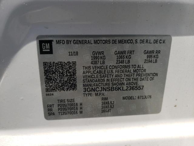 Photo 10 from auction – 2019 CHEVROLET TRAX LS with VIN 3GNCJNSB6KL236557