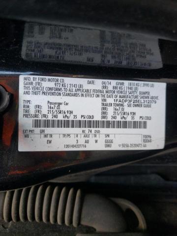 Photo 10 from auction – 2014 FORD FOCUS SE with VIN 1FADP3F25EL312379