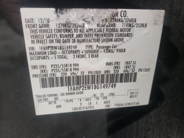 صورة رقم 10 من المزاد - 2011 FORD TAURUS SEL مع VIN 1FAHP2EW1BG149749