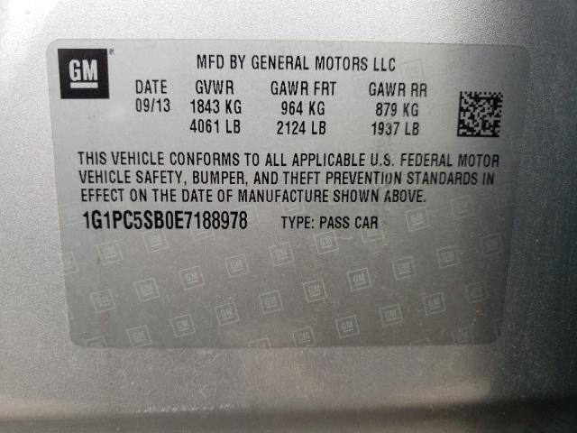 Photo 10 from auction – 2014 CHEVROLET CRUZE LT with VIN 1G1PC5SB0E7188978