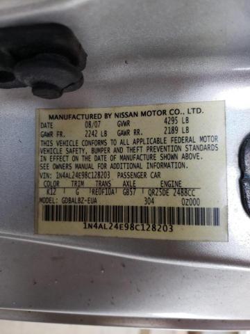 Photo 10 from auction – 2008 NISSAN ALTIMA 2.5 with VIN 1N4AL24E98C128203