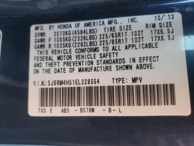 Photo 10 from auction – 2014 HONDA CR-V EX with VIN 5J6RM4H51EL028554