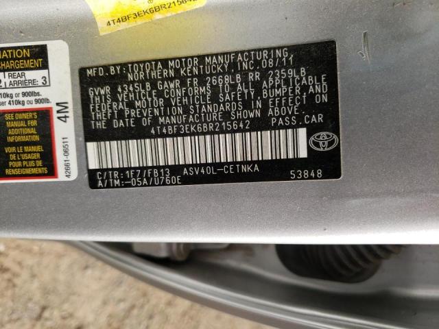 Photo 10 from auction – 2011 TOYOTA CAMRY with VIN 4T4BF3EK6BR215642
