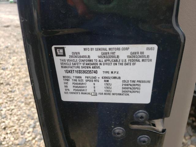 Photo 10 from auction – 2003 GMC ENVOY XL with VIN 1GKET16S536235740