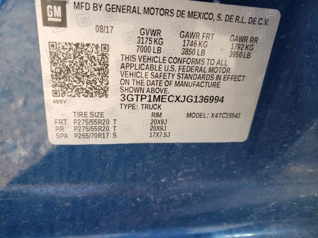 Photo 10 from auction – 2018 GMC SIERRA C15 with VIN 3GTP1MECXJG136994