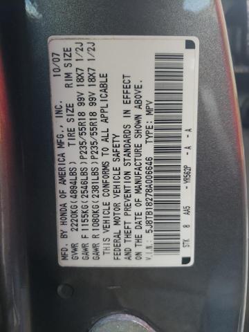 Photo 10 from auction – 2008 ACURA RDX with VIN 5J8TB18278A006646