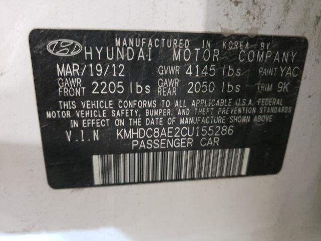 Photo 10 from auction – 2012 HYUNDAI ELANTRA TO with VIN KMHDC8AE2CU155286