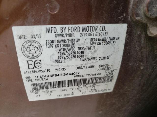 Photo 10 from auction – 2011 FORD EXPLORER L with VIN 1FMHK8F84BGA44047