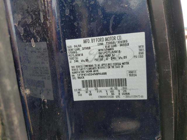 Photo 10 from auction – 2004 FORD F150 with VIN 1FTPX14554NB94488