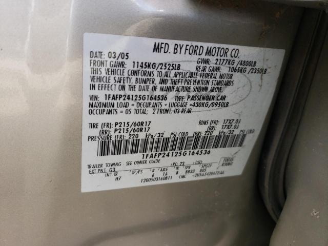 Photo 10 from auction – 2005 FORD FIVE HUNDR with VIN 1FAFP24125G164536